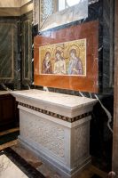 Мозаичное убранство алтаря в храме святого Георгия Победоносца. Мозаичное убранство алтаря в храме святого Георгия Победоносца.