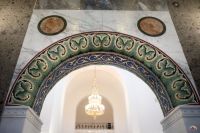 Мозаичное убранство алтаря в храме святого Георгия Победоносца. Мозаичное убранство алтаря в храме святого Георгия Победоносца.